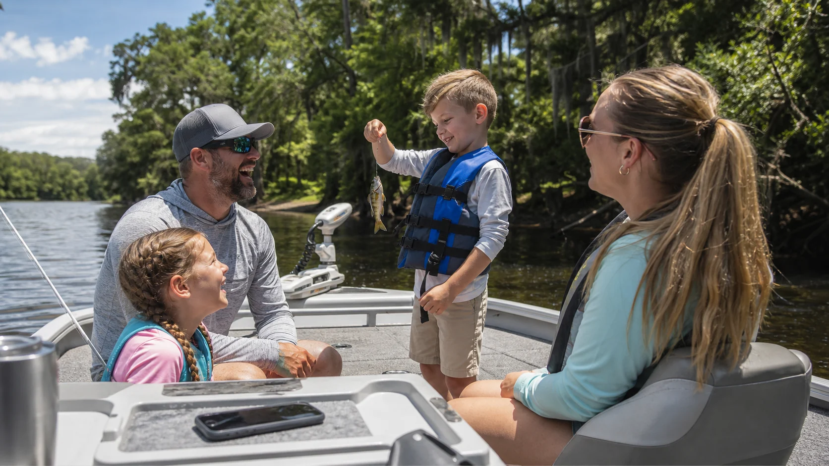 A North Florida trades business owner enjoys a summer fishing trip with his family.