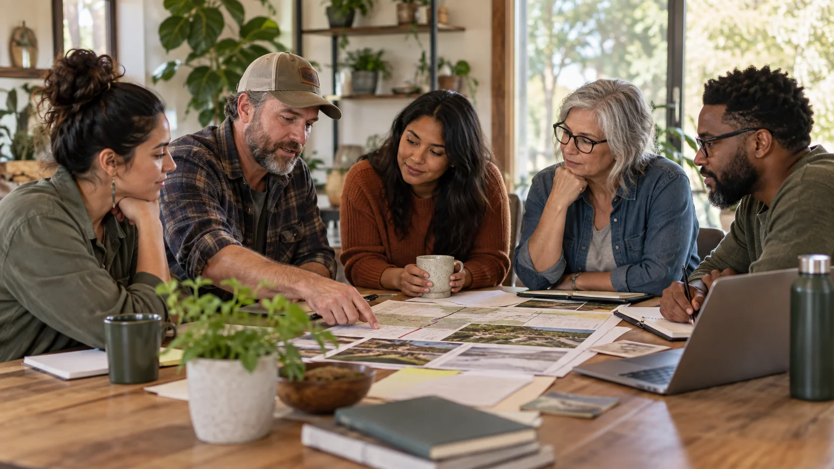People working together around a table
