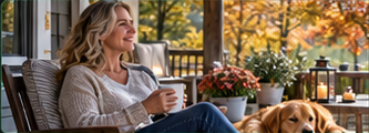 A peaceful fall morning with coffee and nowhere to rush