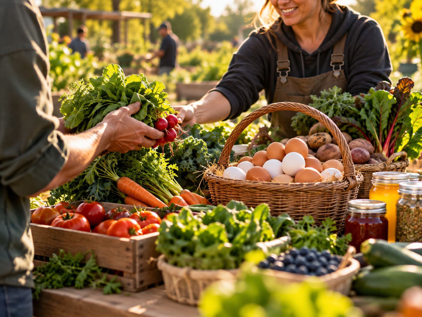 Fresh food being shared at a local market