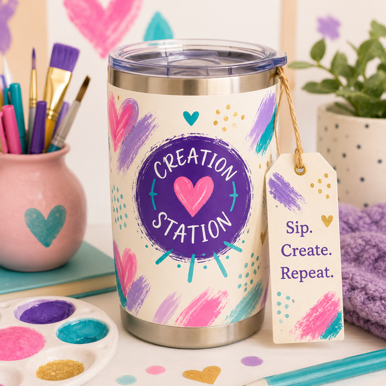 Painted Creation Station tumbler product example